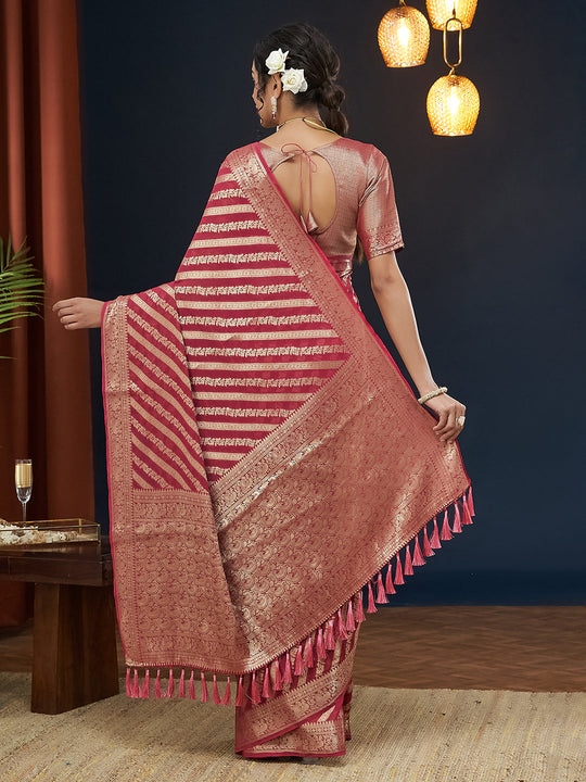 Georgette Banarasi Silk Saree With Blouse Piece