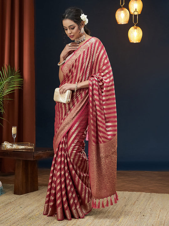 Georgette Banarasi Silk Saree With Blouse Piece