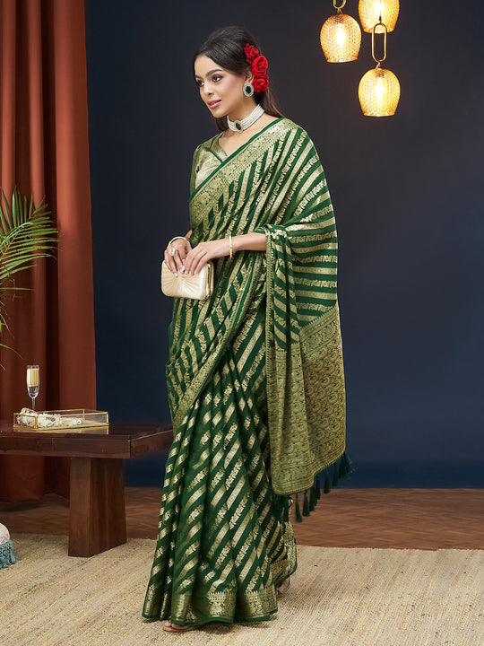 Georgette Banarasi Silk Saree With Blouse Piece