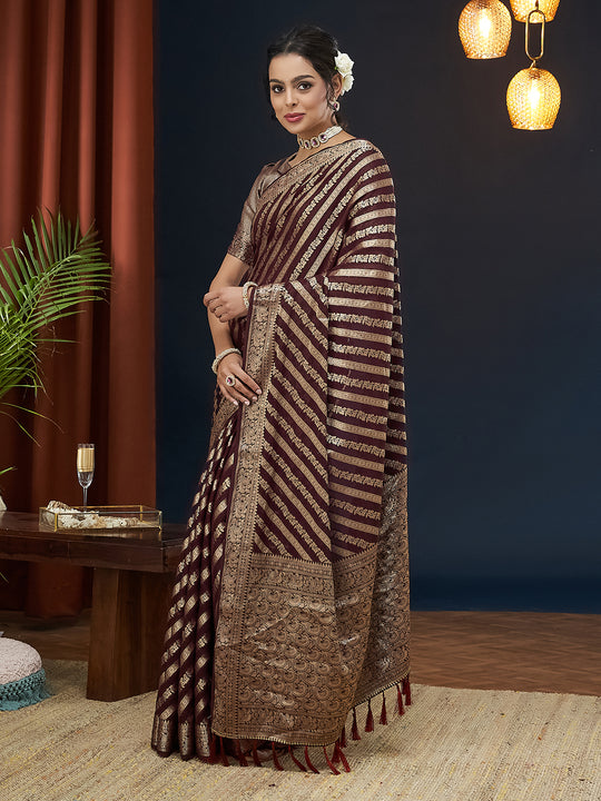 Georgette Banarasi Silk Saree With Blouse Piece