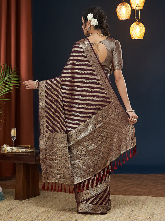 Georgette Banarasi Silk Saree With Blouse Piece