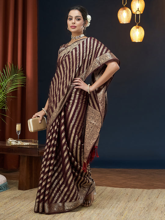 Georgette Banarasi Silk Saree With Blouse Piece
