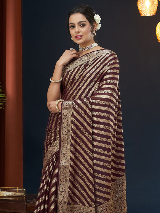 Georgette Banarasi Silk Saree With Blouse Piece