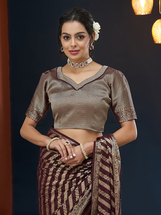 Georgette Banarasi Silk Saree With Blouse Piece