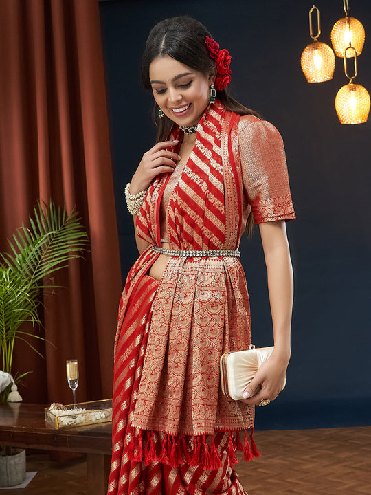 Georgette Banarasi Silk Saree With Blouse Piece