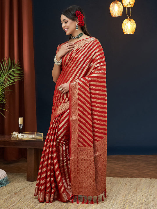 Georgette Banarasi Silk Saree With Blouse Piece