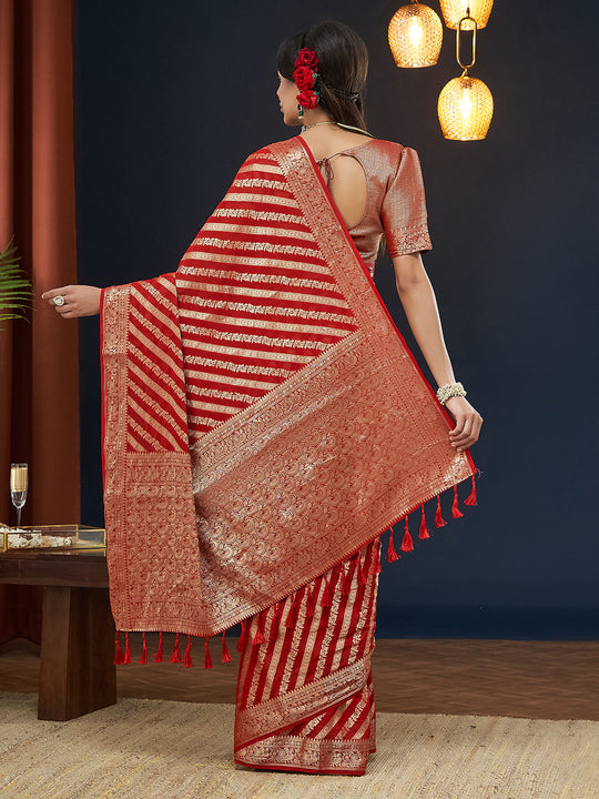 Georgette Banarasi Silk Saree With Blouse Piece