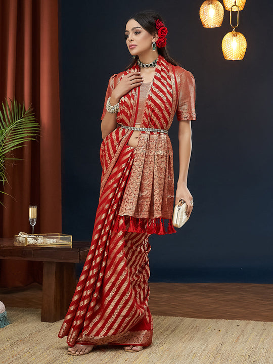 Georgette Banarasi Silk Saree With Blouse Piece