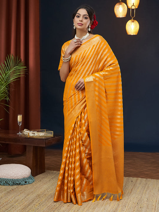 Georgette Banarasi Silk Saree With Blouse Piece
