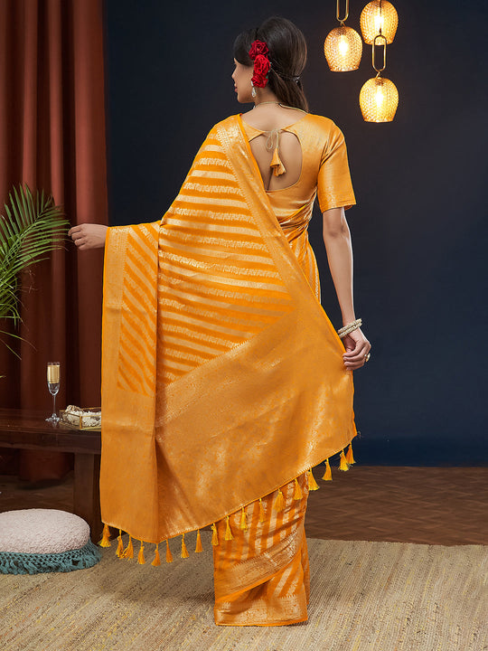 Georgette Banarasi Silk Saree With Blouse Piece