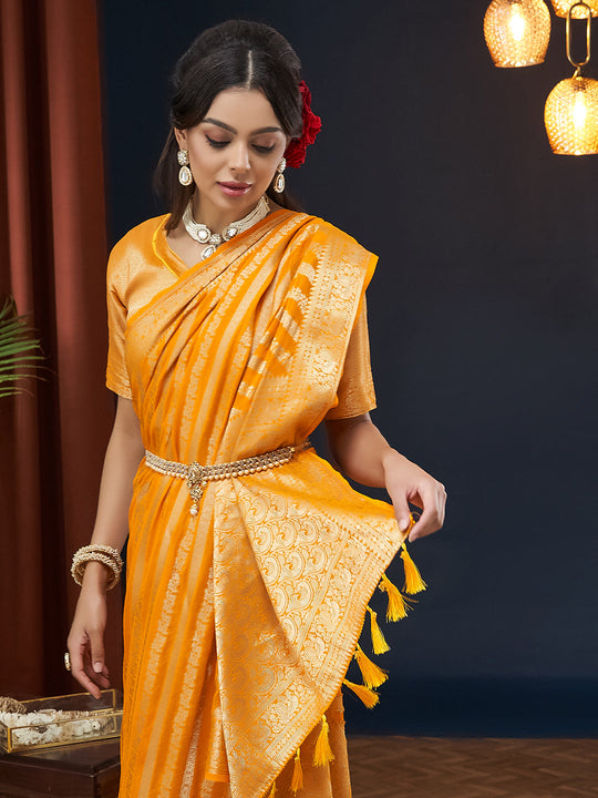 Georgette Banarasi Silk Saree With Blouse Piece