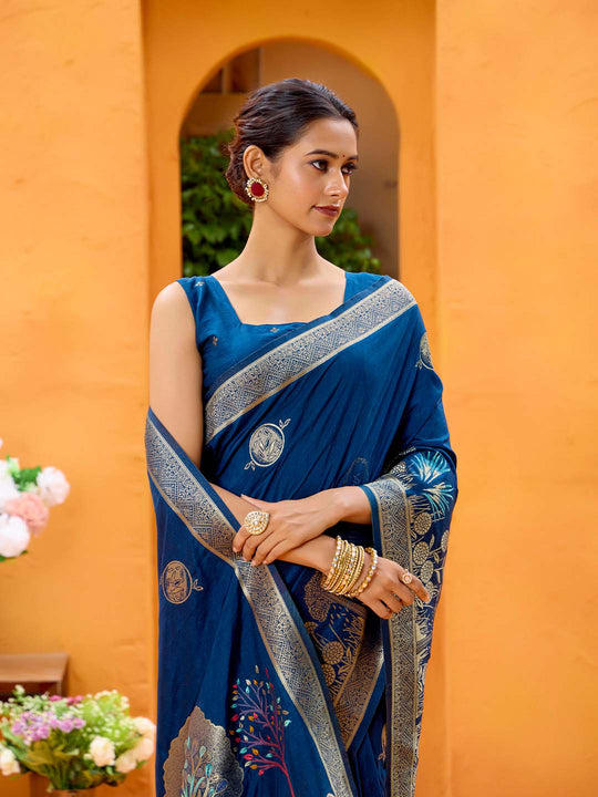 Dola Silk Banarasi Silk Saree With Blouse Piece