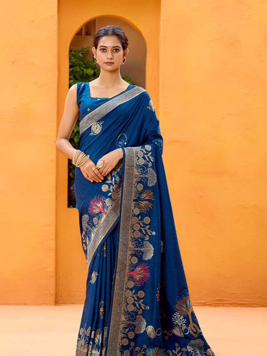 Dola Silk Banarasi Silk Saree With Blouse Piece
