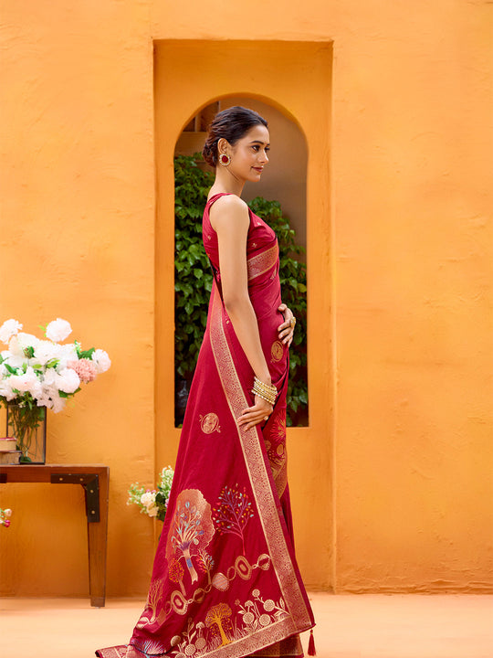 Dola Silk Banarasi Silk Saree With Blouse Piece