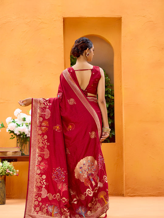 Dola Silk Banarasi Silk Saree With Blouse Piece