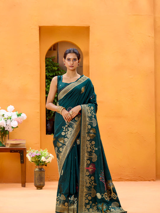Dola Silk Banarasi Silk Saree With Blouse Piece