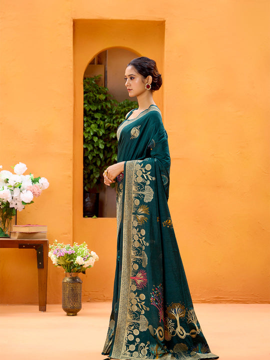 Dola Silk Banarasi Silk Saree With Blouse Piece