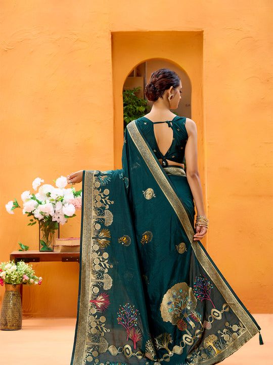 Dola Silk Banarasi Silk Saree With Blouse Piece