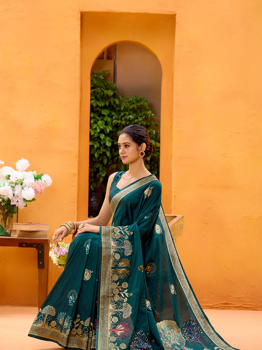 Dola Silk Banarasi Silk Saree With Blouse Piece