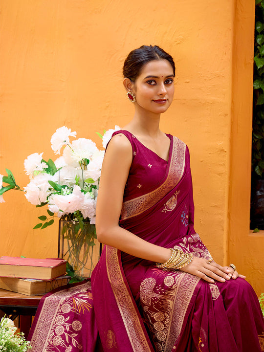 Dola Silk Banarasi Silk Saree With Blouse Piece