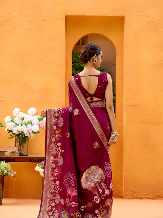 Dola Silk Banarasi Silk Saree With Blouse Piece