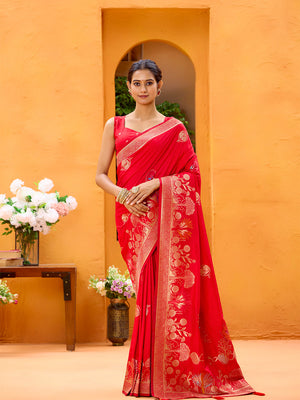 Dola Silk Banarasi Silk Saree With Blouse Piece