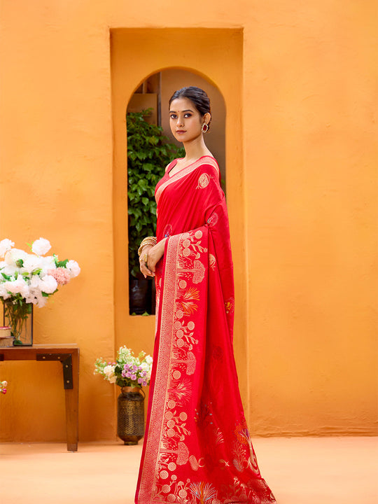 Dola Silk Banarasi Silk Saree With Blouse Piece