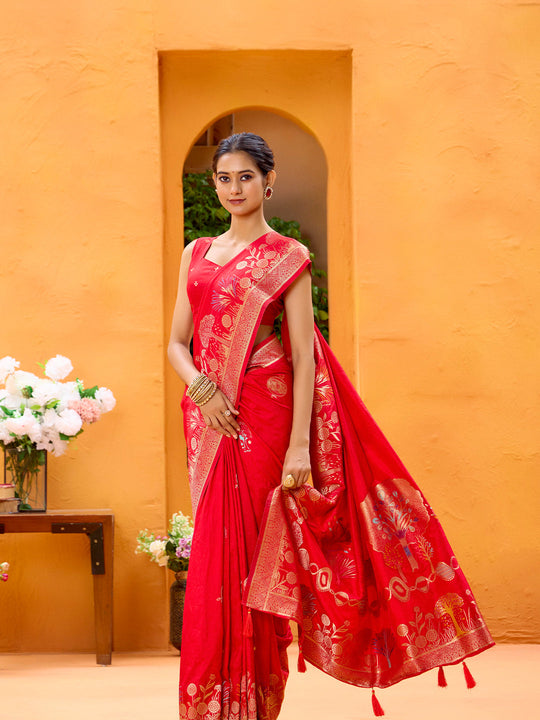 Dola Silk Banarasi Silk Saree With Blouse Piece