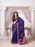 Chinon Banarasi Silk Saree With Blouse Piece