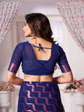 Chinon Banarasi Silk Saree With Blouse Piece