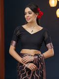 Chinon Banarasi Silk Saree With Blouse Piece