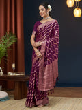 Chinon Banarasi Silk Saree With Blouse Piece