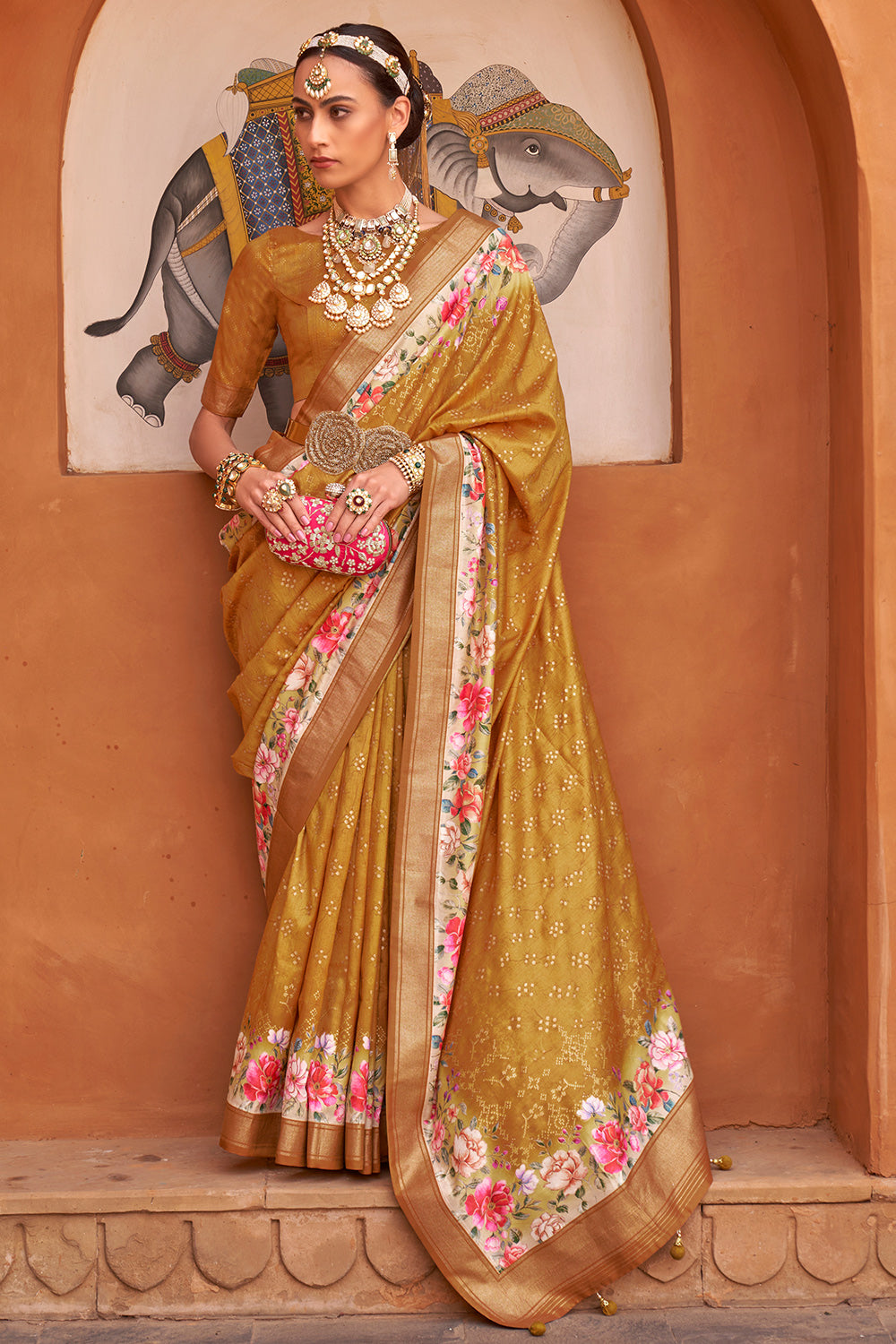 Buy Zari Multi Colour Banarasi Silk Trendy Saree : 257808 -