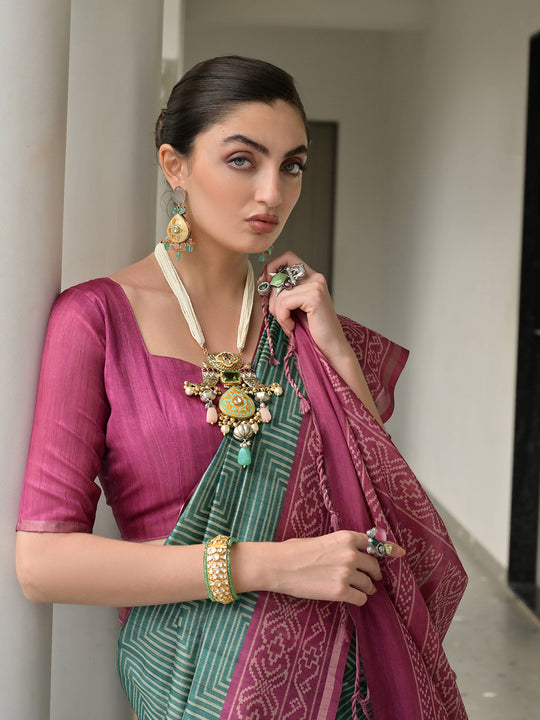 Wine Soft Tussar Silk Saree With Blouse Piece