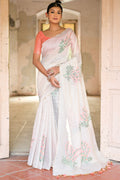 Peach Muga Cotton Saree With Blouse Piece