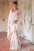 Pink Muga Cotton Saree With Blouse Piece