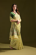 Muga Cotton Saree Featuring Beautiful Floral Thread Weaving