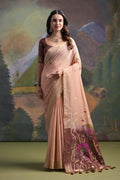 Muga Cotton Saree Featuring Beautiful Thread Weaving