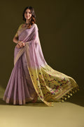 Muga Cotton Saree Featuring Beautiful Thread Weaving