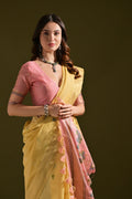 Muga Cotton Saree Featuring Beautiful Thread Weaving