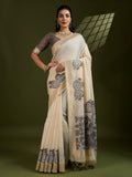 Muga Cotton Saree Featuring Beautiful Checks Thread Weaving