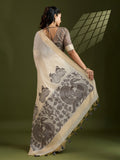 Muga Cotton Saree Featuring Beautiful Checks Thread Weaving