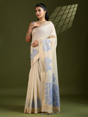 Muga Cotton Saree Featuring Beautiful Checks Thread Weaving