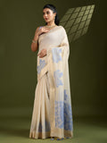 Muga Cotton Saree Featuring Beautiful Checks Thread Weaving