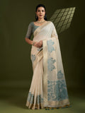 Muga Cotton Saree Featuring Beautiful Checks Thread Weaving