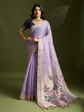 Muga Cotton Saree Featuring Beautiful Floral Thread Weaving