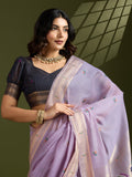Muga Cotton Saree Featuring Beautiful Floral Thread Weaving