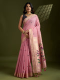 Muga Cotton Saree Featuring Beautiful Floral Thread Weaving