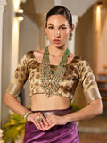 Wine Soft Tussar Silk Saree With Blouse Piece