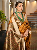 Yellow Soft Tussar Silk Saree With Blouse Piece
